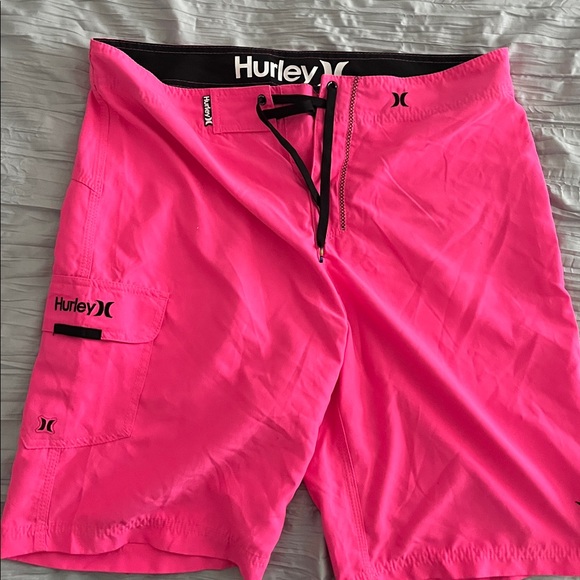 Hurley Neon Pink Surf Shorts - Picture 1 of 3